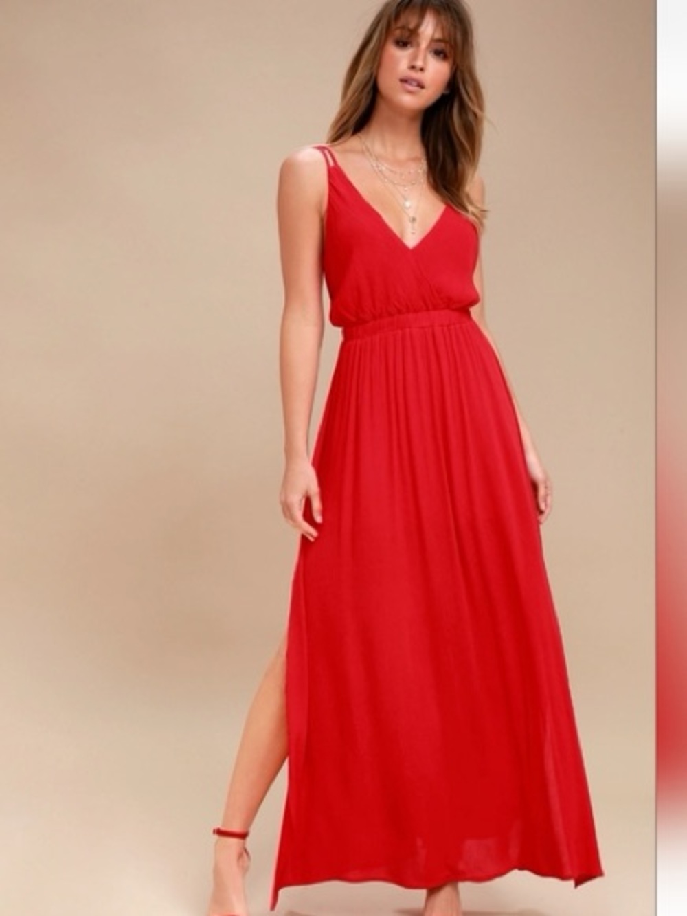 Lulus Lost in Paradise Red Maxi Dress - Size S